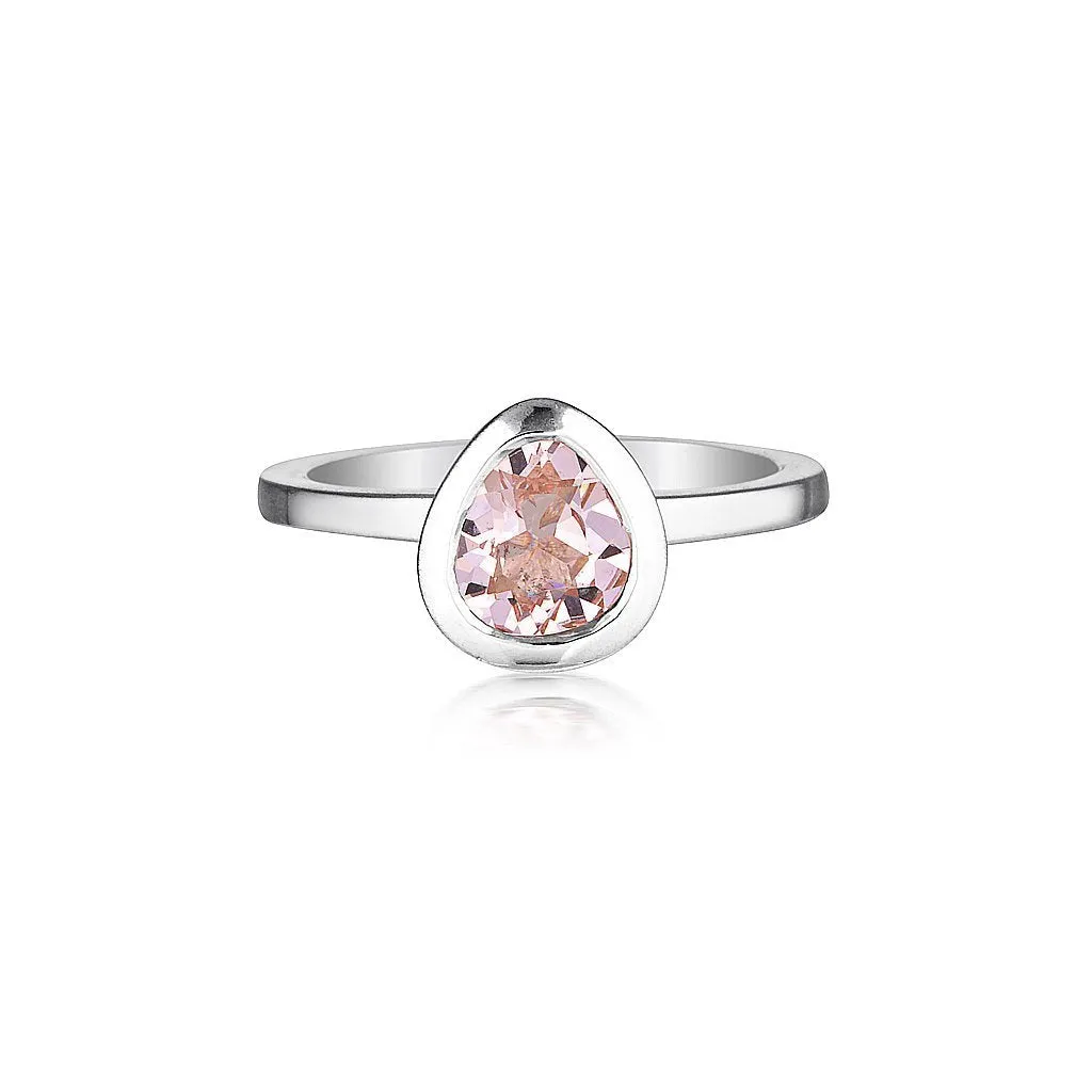 CELEBRATION STACKER RING - SMALL TRI CUT - BLUSH QUARTZ