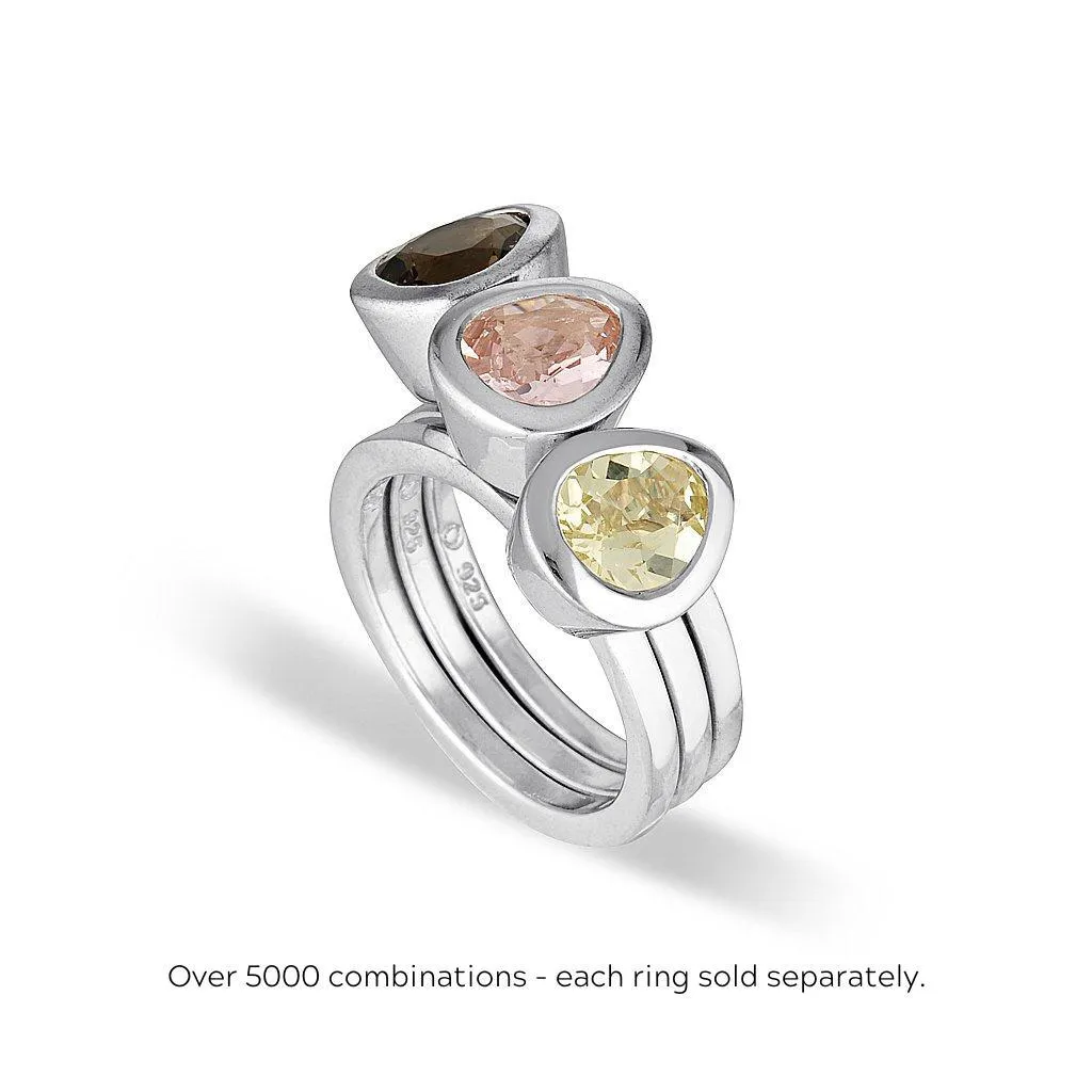 CELEBRATION STACKER RING - SMALL TRI CUT - BLUSH QUARTZ