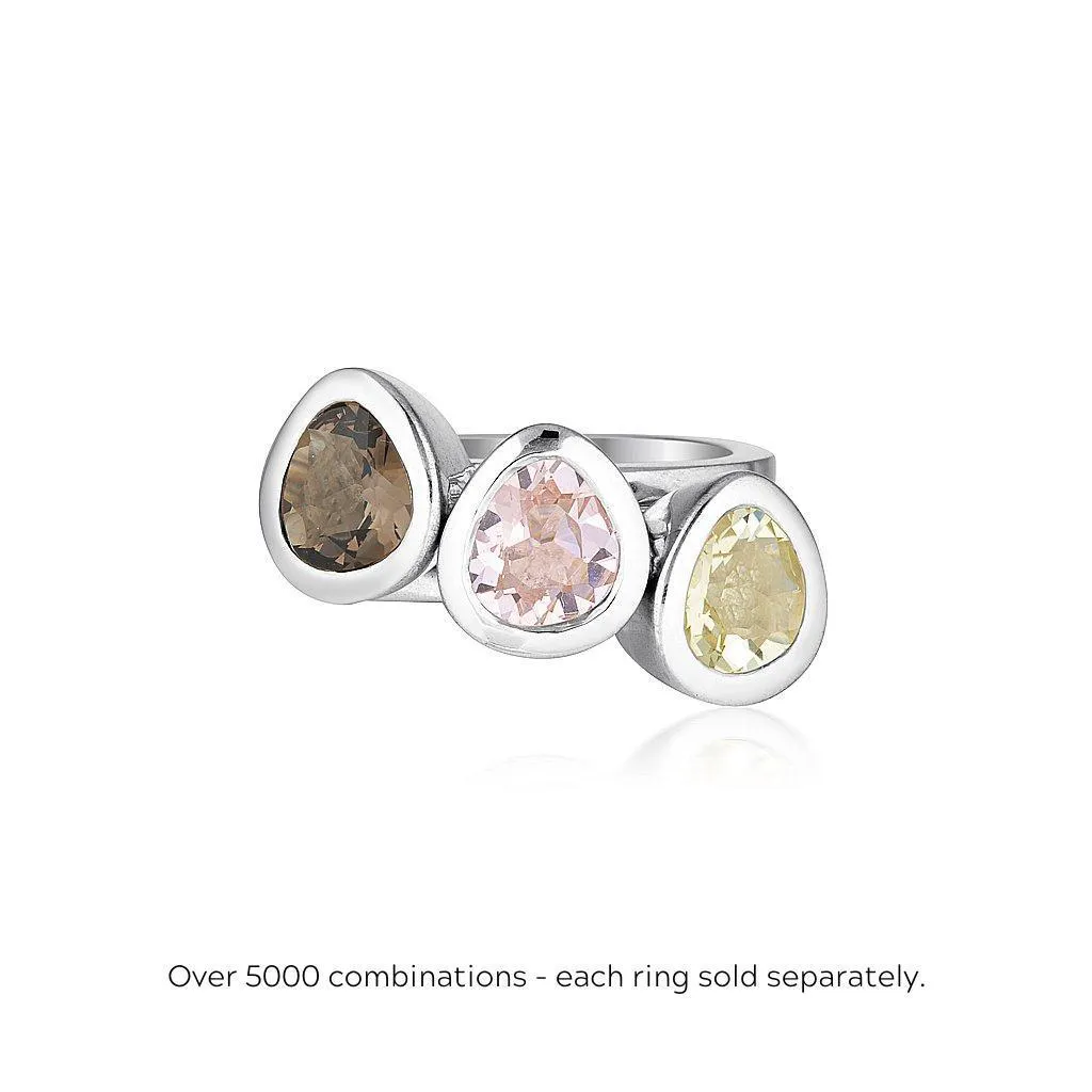 CELEBRATION STACKER RING - SMALL TRI CUT - BLUSH QUARTZ