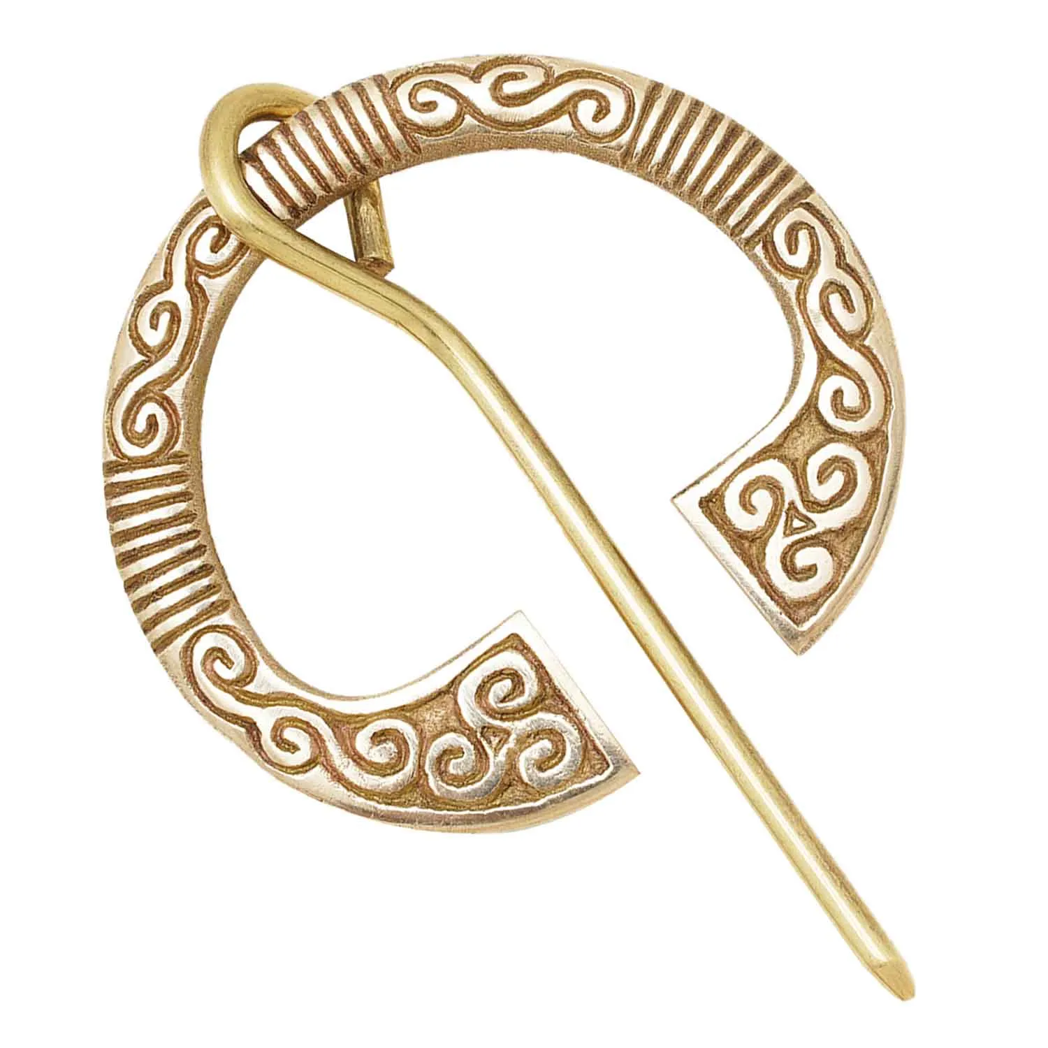 Celtic Brass Cloak Pin