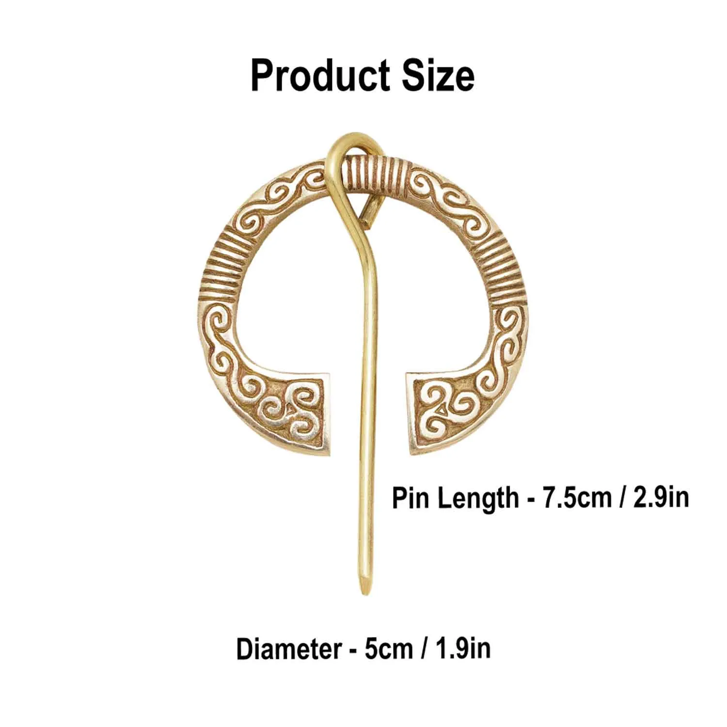 Celtic Brass Cloak Pin