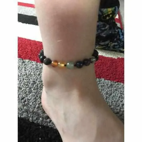 Child Chakra Rainbow After The Storm Mixed Cherry Baltic Amber Anklet Bracelet