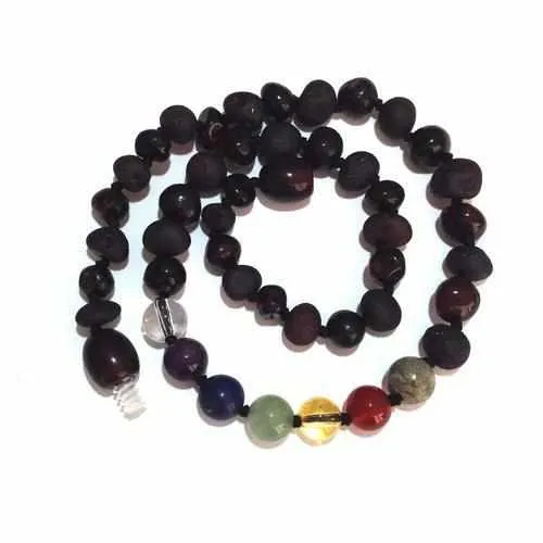 Child Chakra Rainbow After The Storm Mixed Cherry Baltic Amber Anklet Bracelet