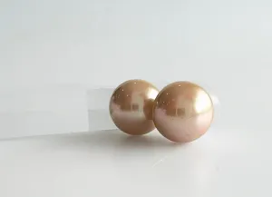 Classic Pearl Earrings - Bronze