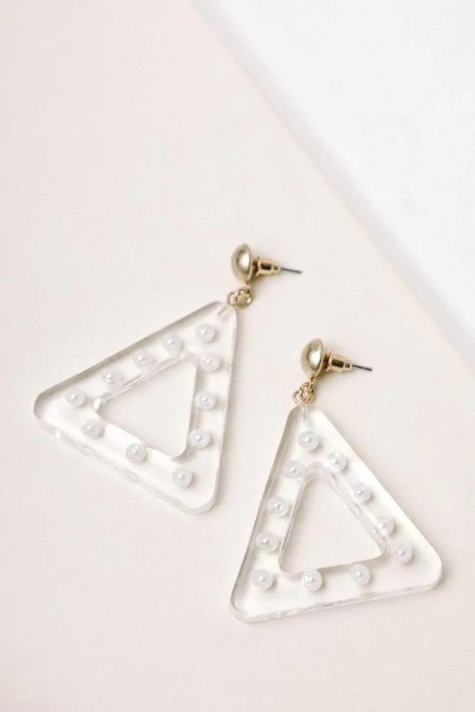 Clear Triangle Earrings