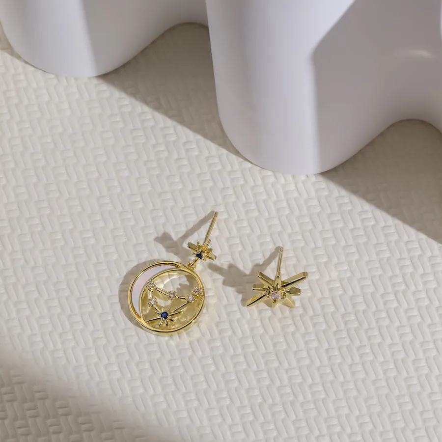 Constellation Pearl Gold Earrings