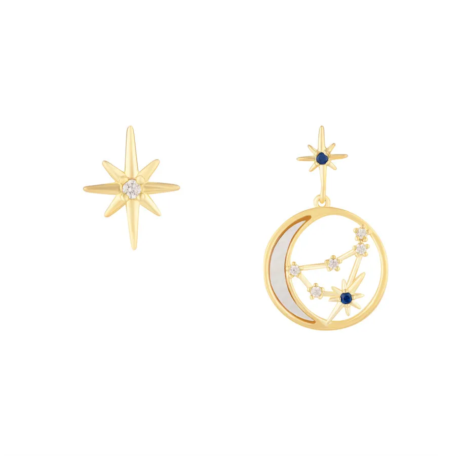 Constellation Pearl Gold Earrings