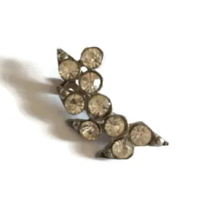 Crescent Shaped Rhinestone Scatter Pin Brooch circa 1940s