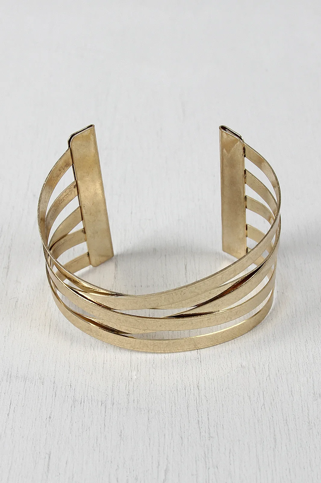 Criss-Cross Flat Cuff Bracelet