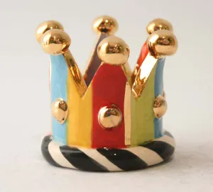 Crown Candleholder in Coloured Stripe