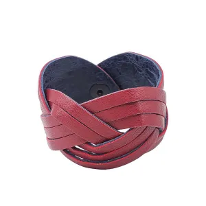 Cuff - Braid Reversible (Cranberry Red and Midnight Blue) by Oliotto