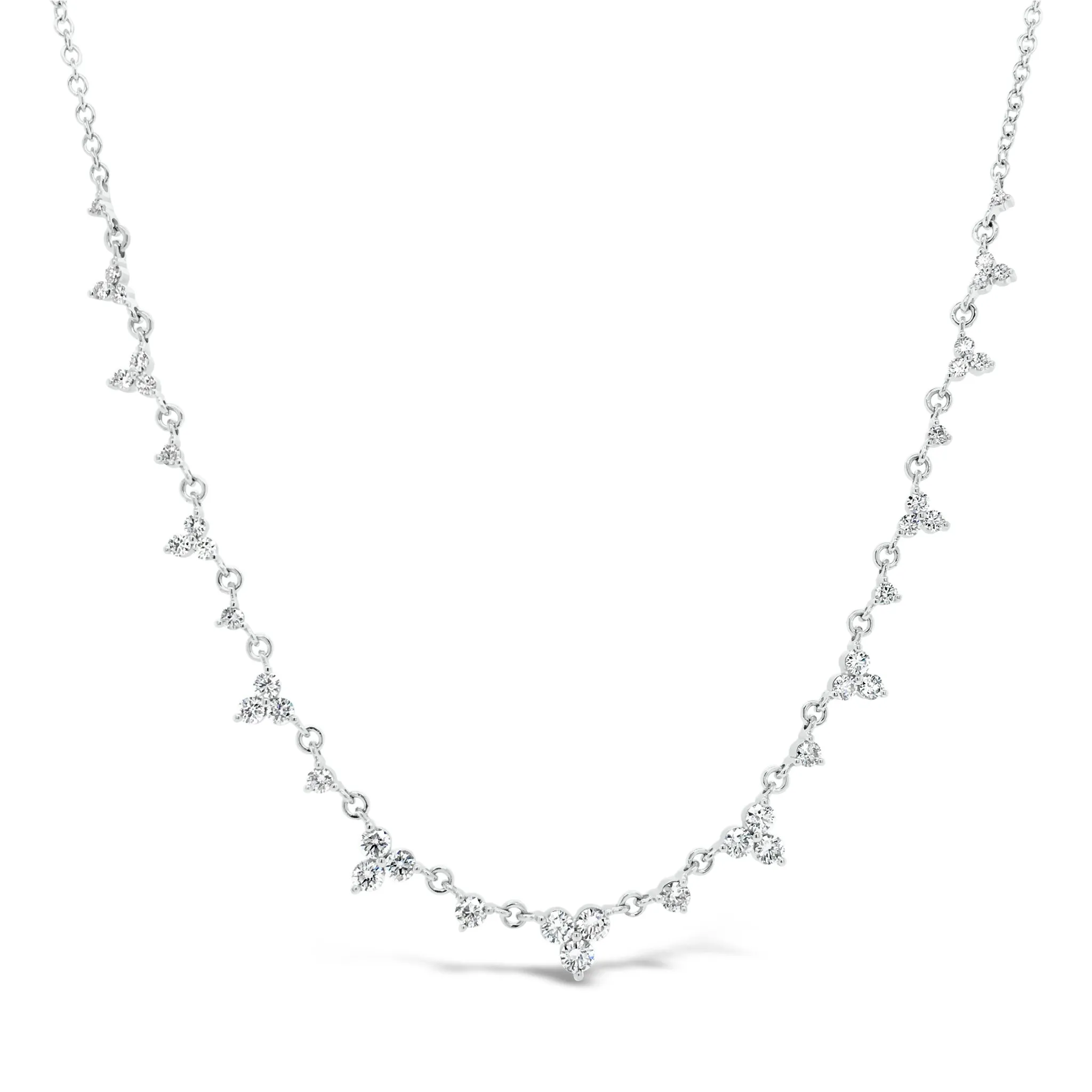 Delicate Diamond Cluster Necklace