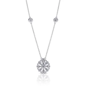 Diamond Floral Circle Necklace