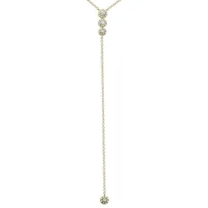 Diamond Halo Lariat Chain Necklace