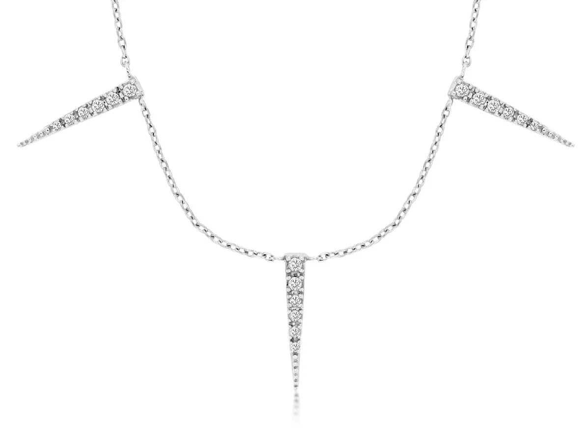 Diamond Spike Station Necklace