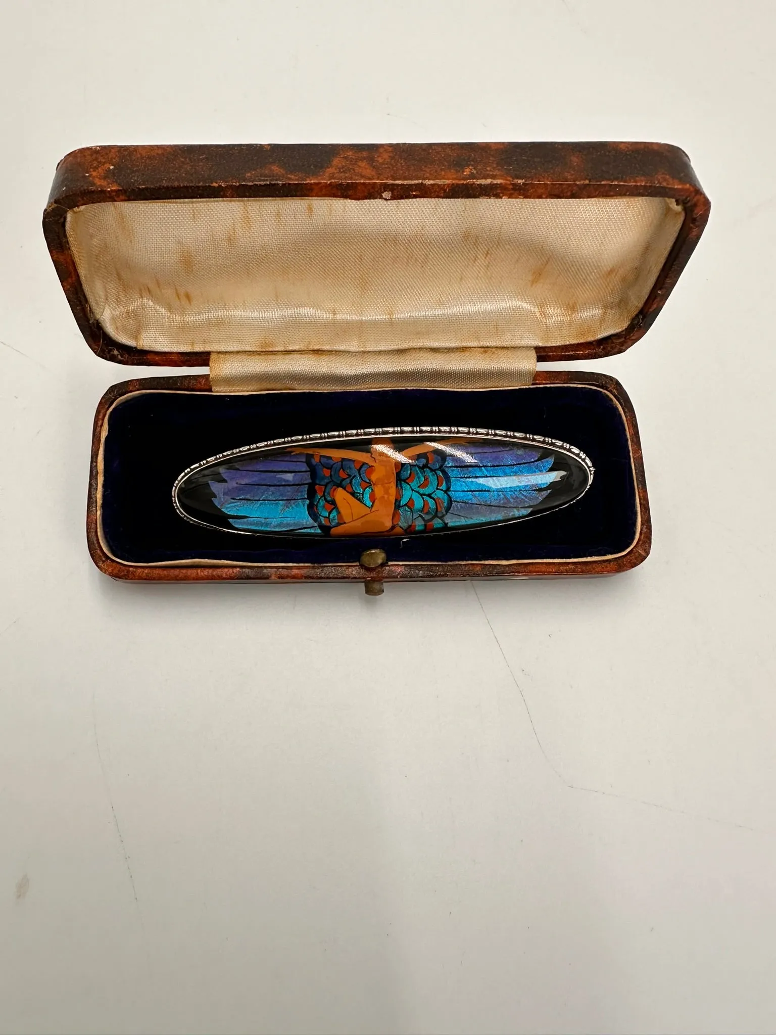 Discover Timeless Elegance: Rare 1930s Art Deco Enamel & Sterling Silver Brooch