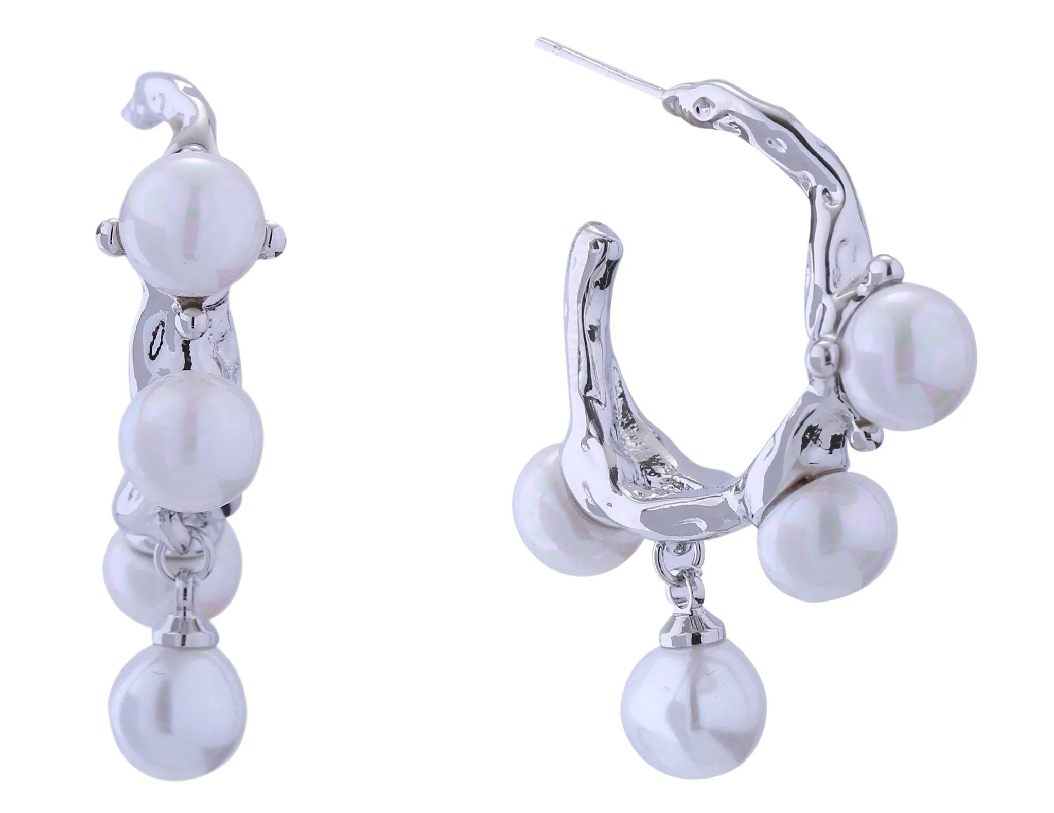 DJE310907 14K Dripping Pearl Post Earrings