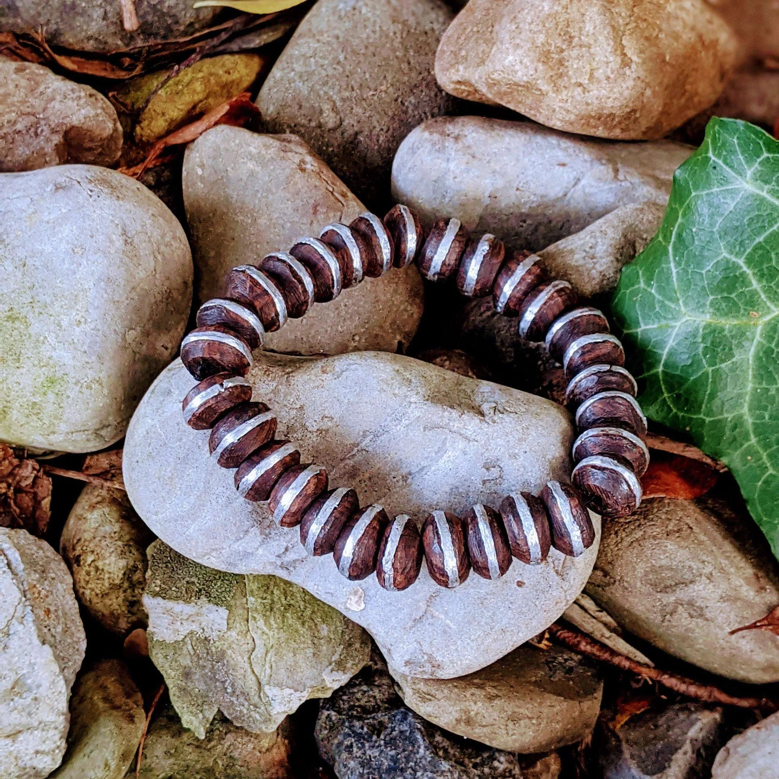 Ebony Wood Bead Stretch bracelet