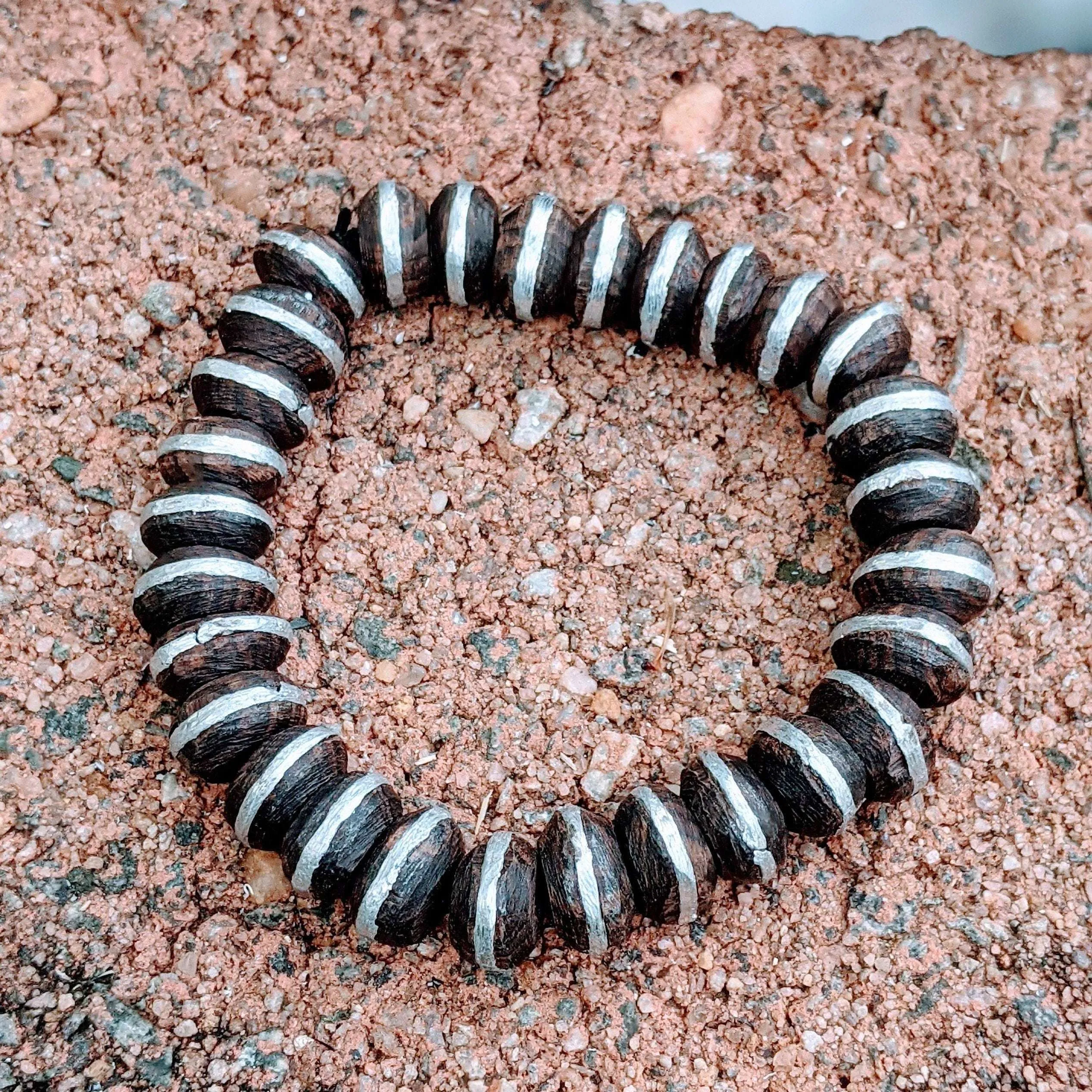 Ebony Wood Bead Stretch bracelet