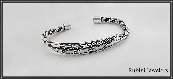 Eight Oar Rowing Boat in Handmade Twist Cuff Bracelet