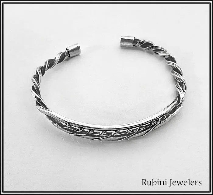 Eight Oar Rowing Boat in Handmade Twist Cuff Bracelet