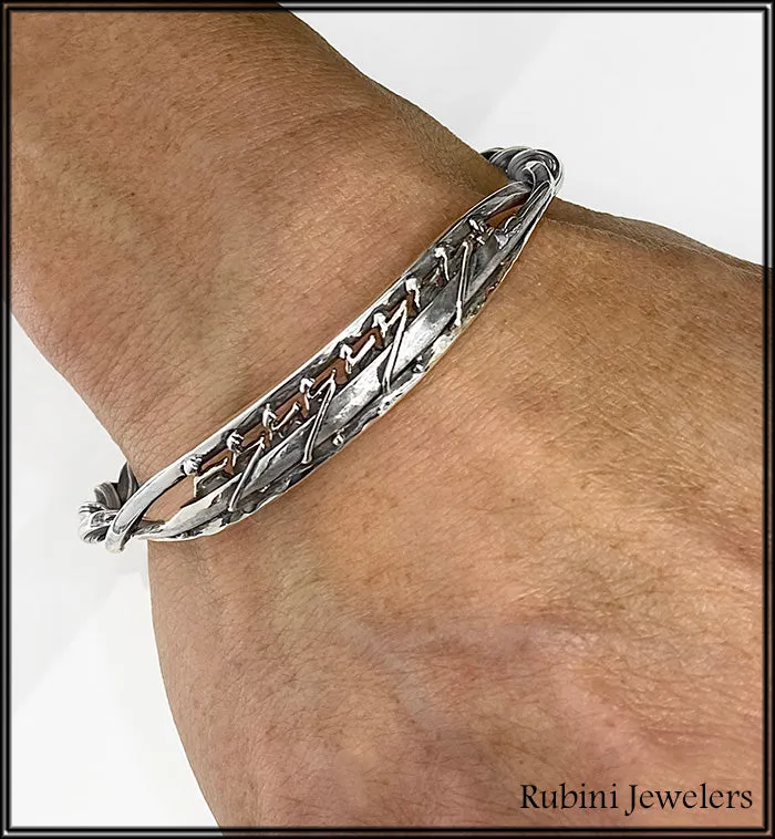 Eight Oar Rowing Boat in Handmade Twist Cuff Bracelet