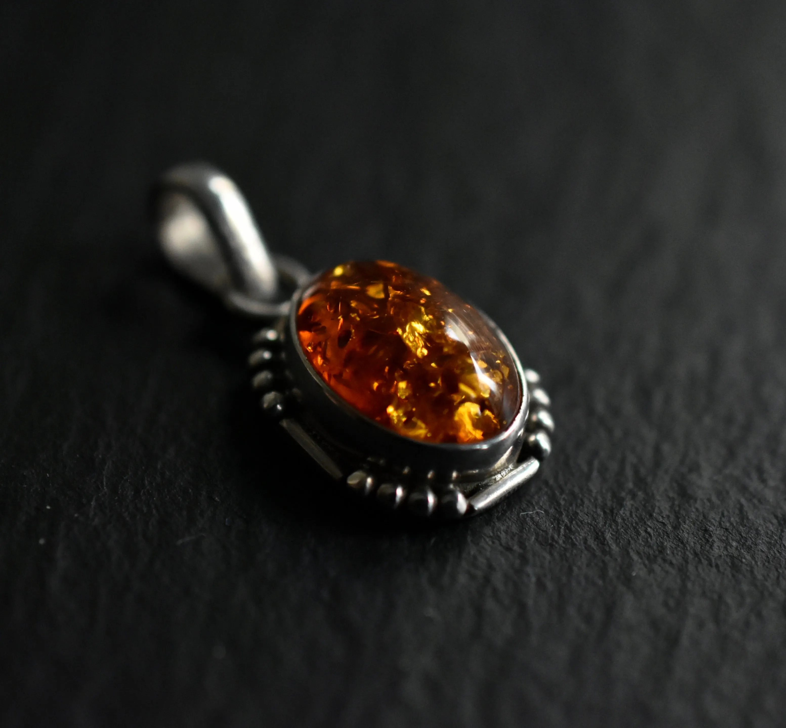 Elegant Vintage Baltic Amber 925 Silver Sterling Pendant