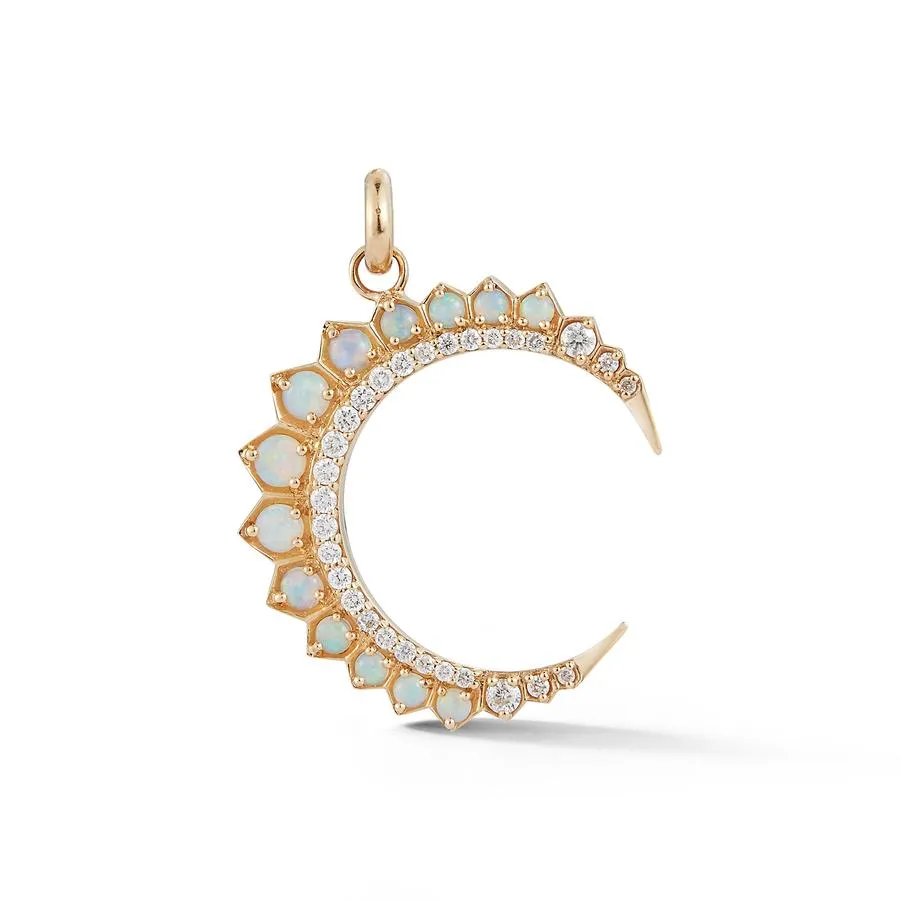 Estelle Vintage Inspired Crescent Moon Pendant Charm