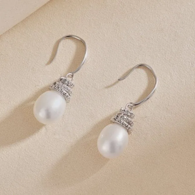 Fresh Water Pearl Twirl Dropper Earrings ERLE026