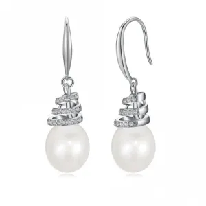 Fresh Water Pearl Twirl Dropper Earrings ERLE026