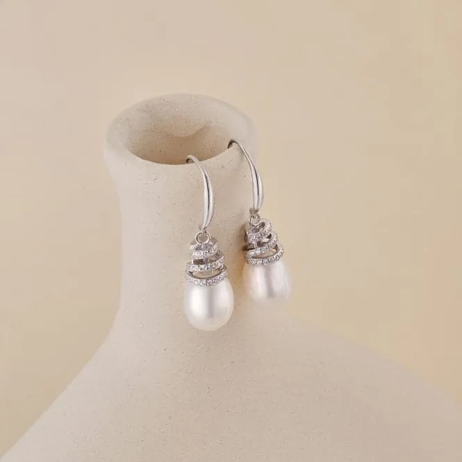 Fresh Water Pearl Twirl Dropper Earrings ERLE026