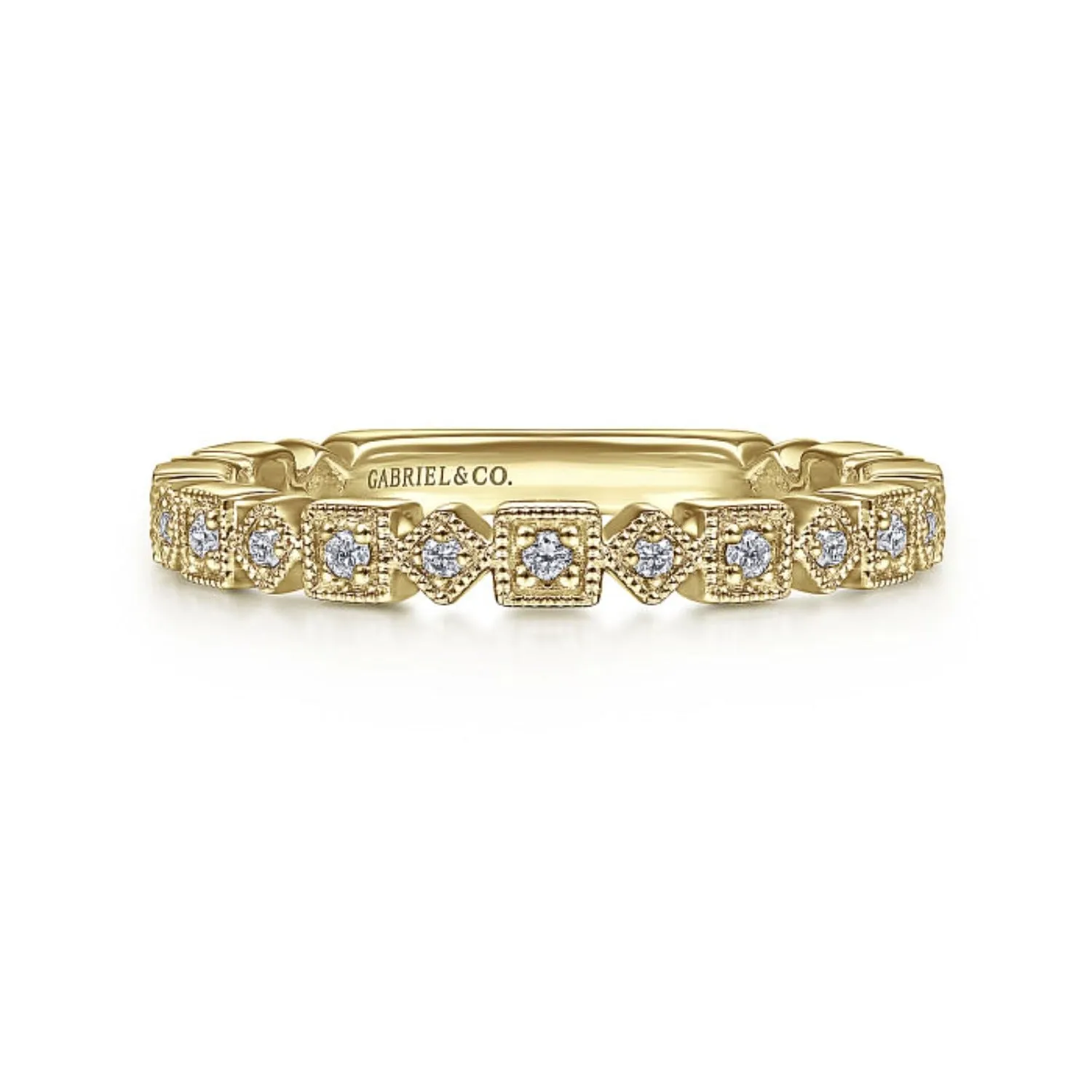 Gabriel & Co. Diamond Geometric Wedding Band