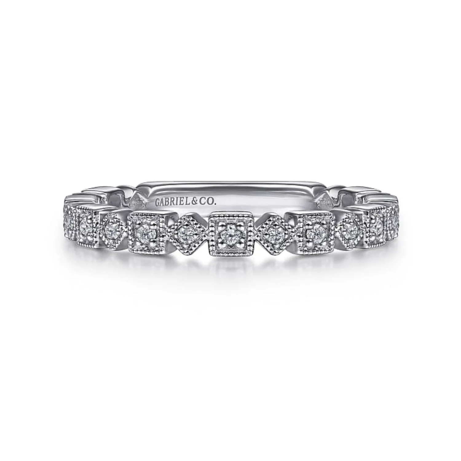 Gabriel & Co. Diamond Geometric Wedding Band