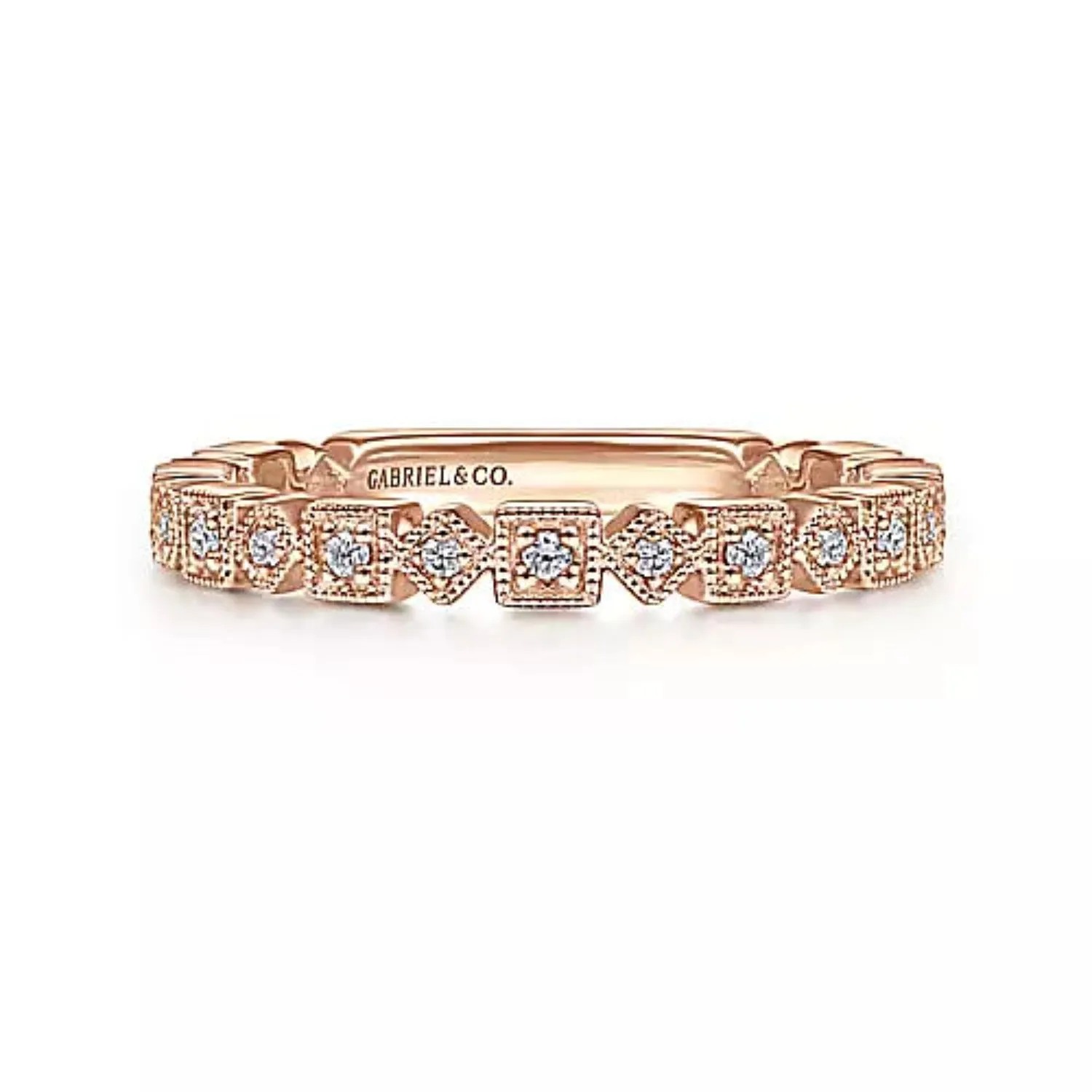 Gabriel & Co. Diamond Geometric Wedding Band