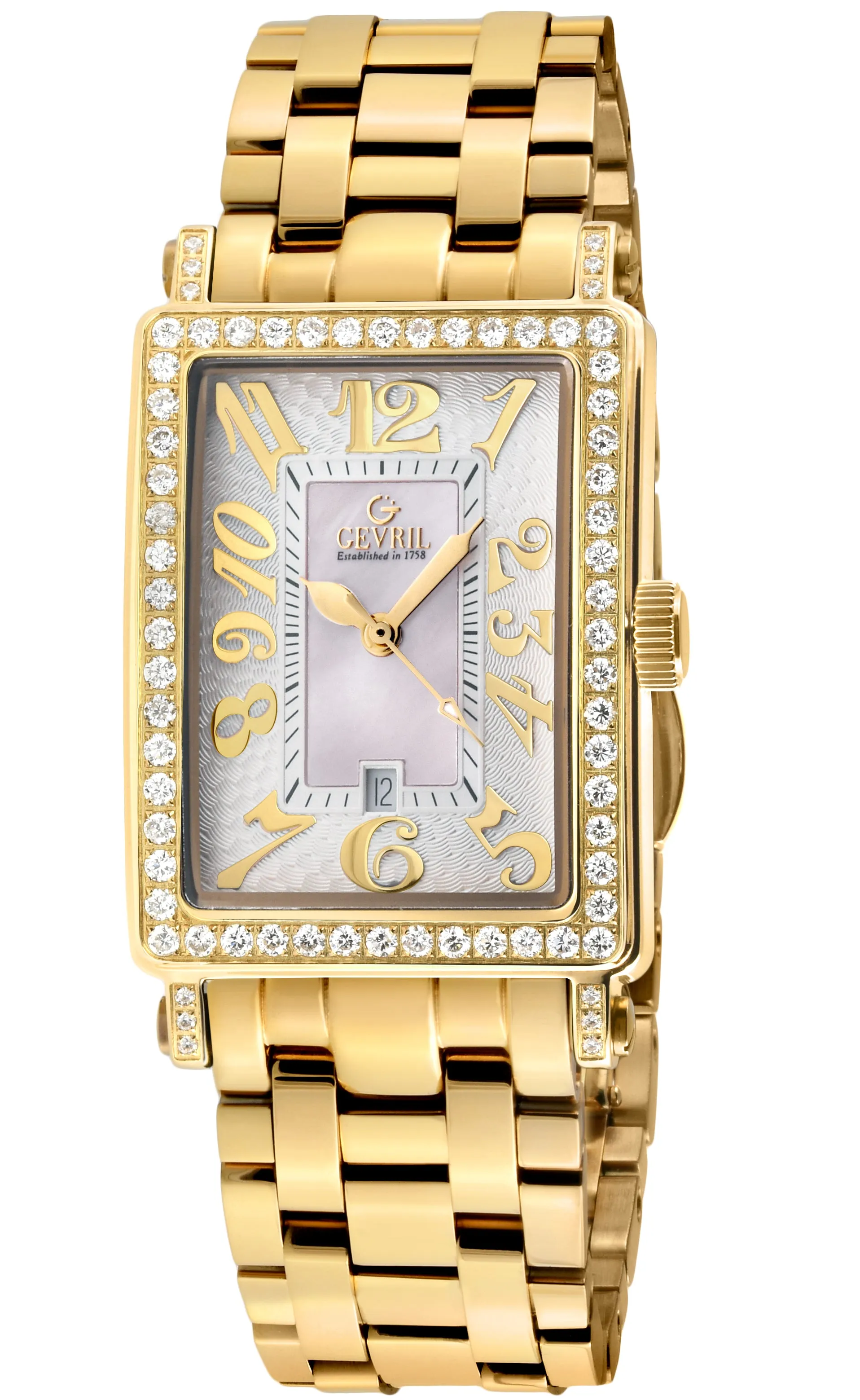 Gevril Women's Avenue of Americas Mini Diamond 32mm Quartz Watch 7444YLB