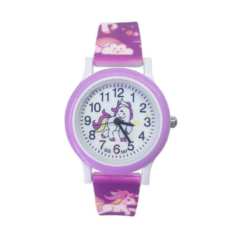 Girl's Cute Unicorn Printed Dial Quartz Watch