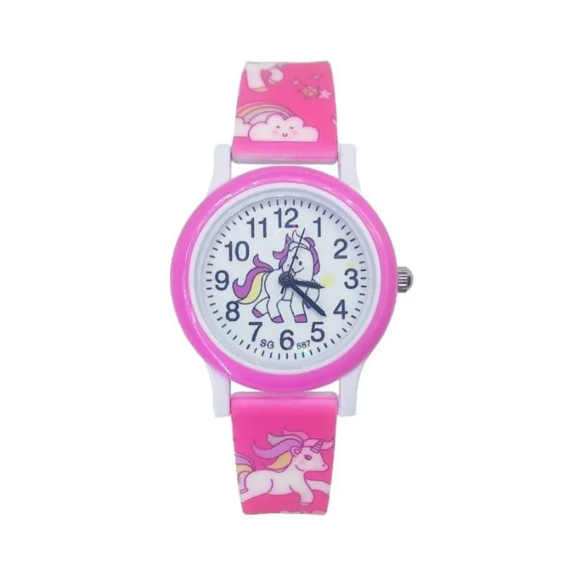 Girl's Cute Unicorn Printed Dial Quartz Watch