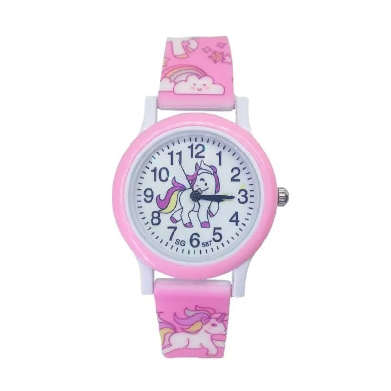 Girl's Cute Unicorn Printed Dial Quartz Watch