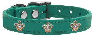 Gold Crown Widget Genuine Leather Dog Collar Jade 10