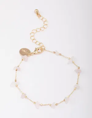 Gold Plated Station Semi-Precious Bracelet