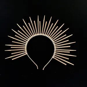 Gold Sunburst Halo Crown Headband - Gold