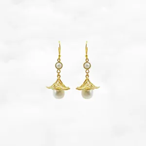 Gold Trumpet Earrings