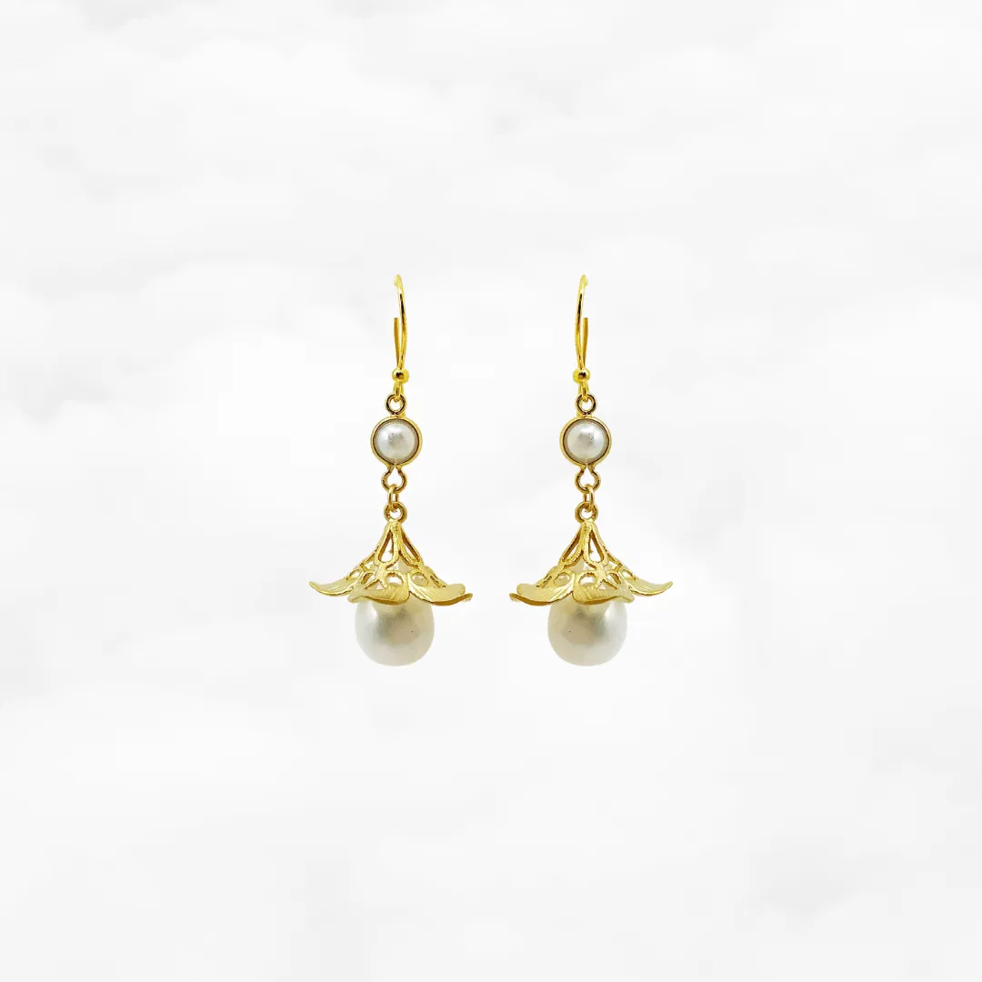 Gold Trumpet Earrings