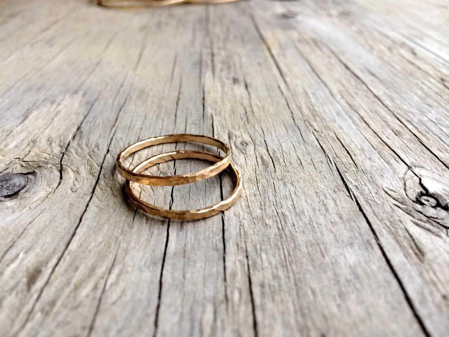 Hammered gold stacking ring | Hammered 14k gold fill rings