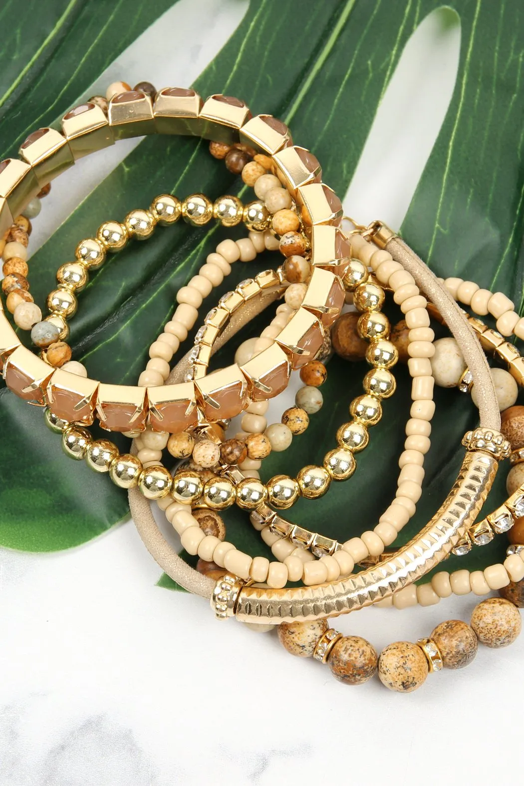 Hdb2244 - Regular Size Stackable Beads Bracelet Set