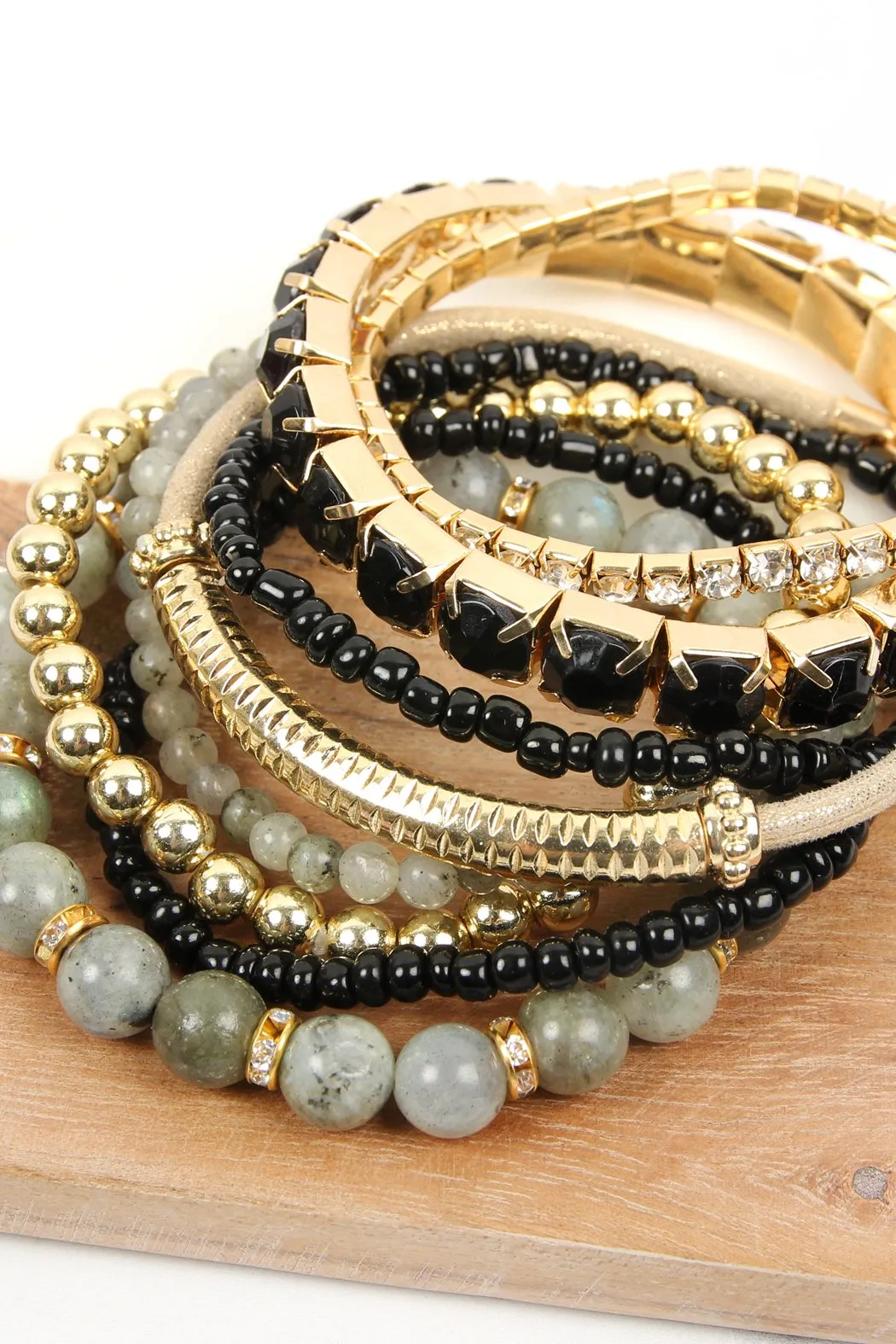 Hdb2244 - Regular Size Stackable Beads Bracelet Set