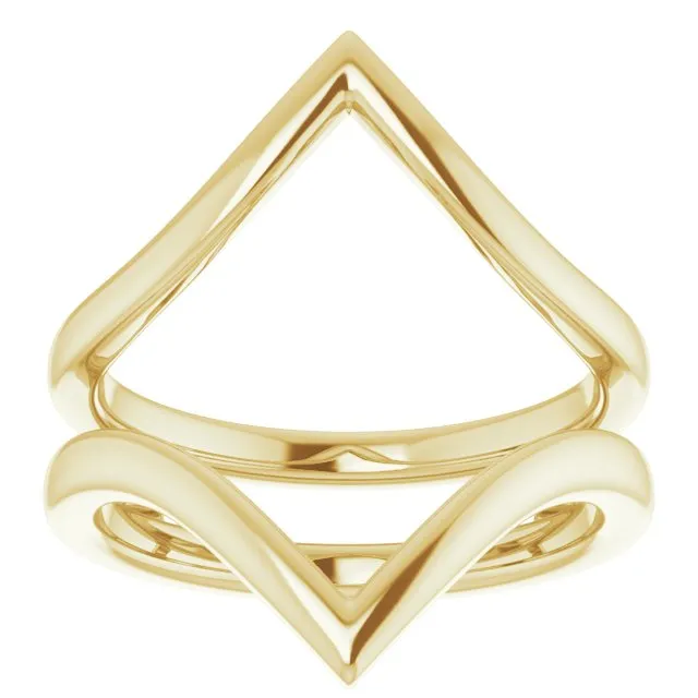 Hills and Valleys- Pointed Ring Jacket in Solid Recycled 14k Gold