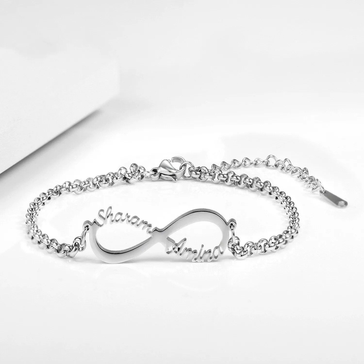 Infinity Two Name Bracelet