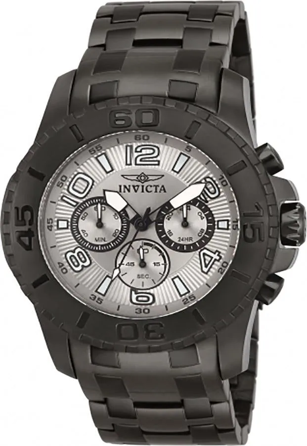 INVICTA Pro Diver Mens Watch - Gunmetal Tone-Chronograph- Gunmetal Tone Bracelet