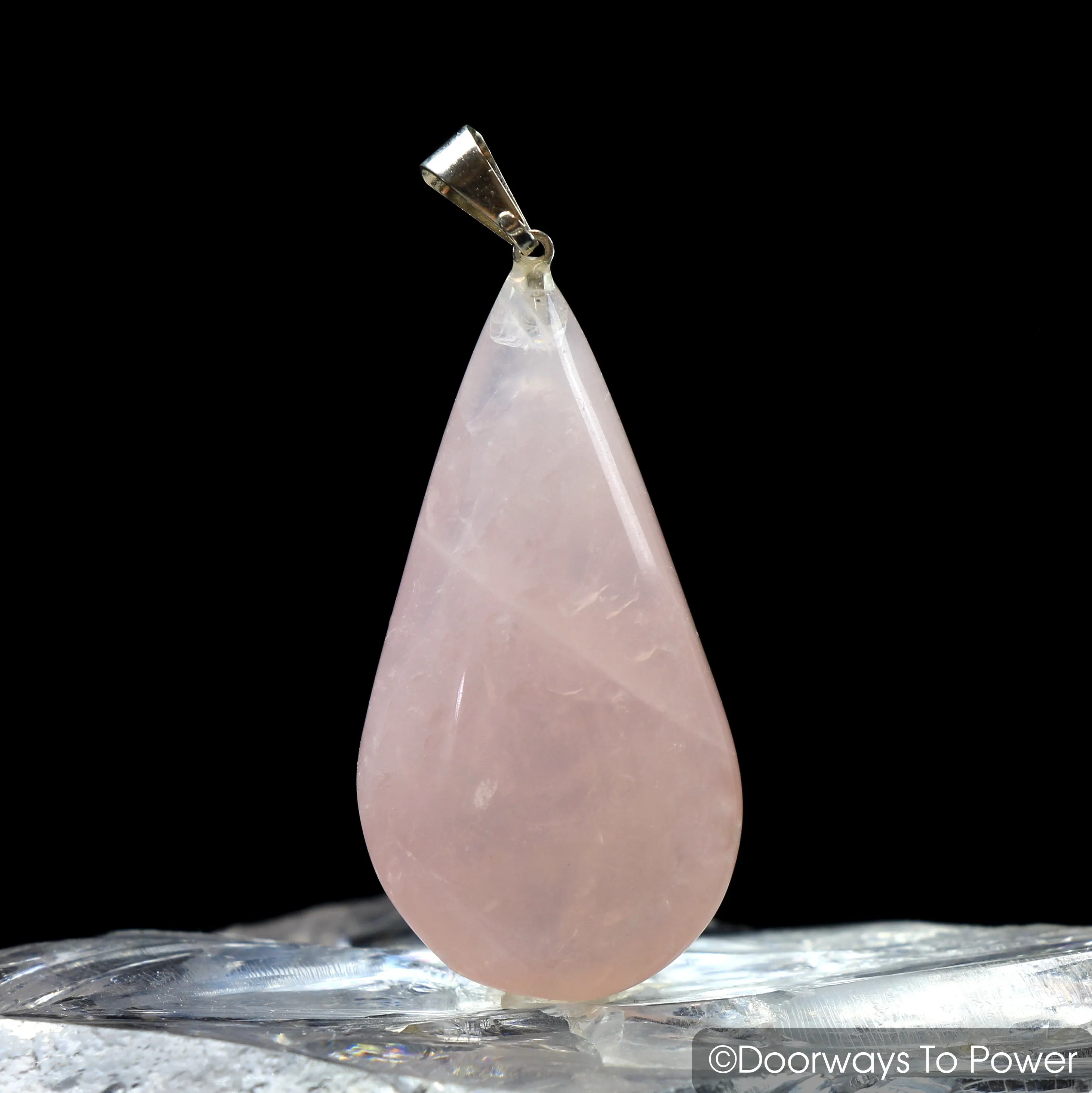 John of God Crystal Pendant Rose Quartz